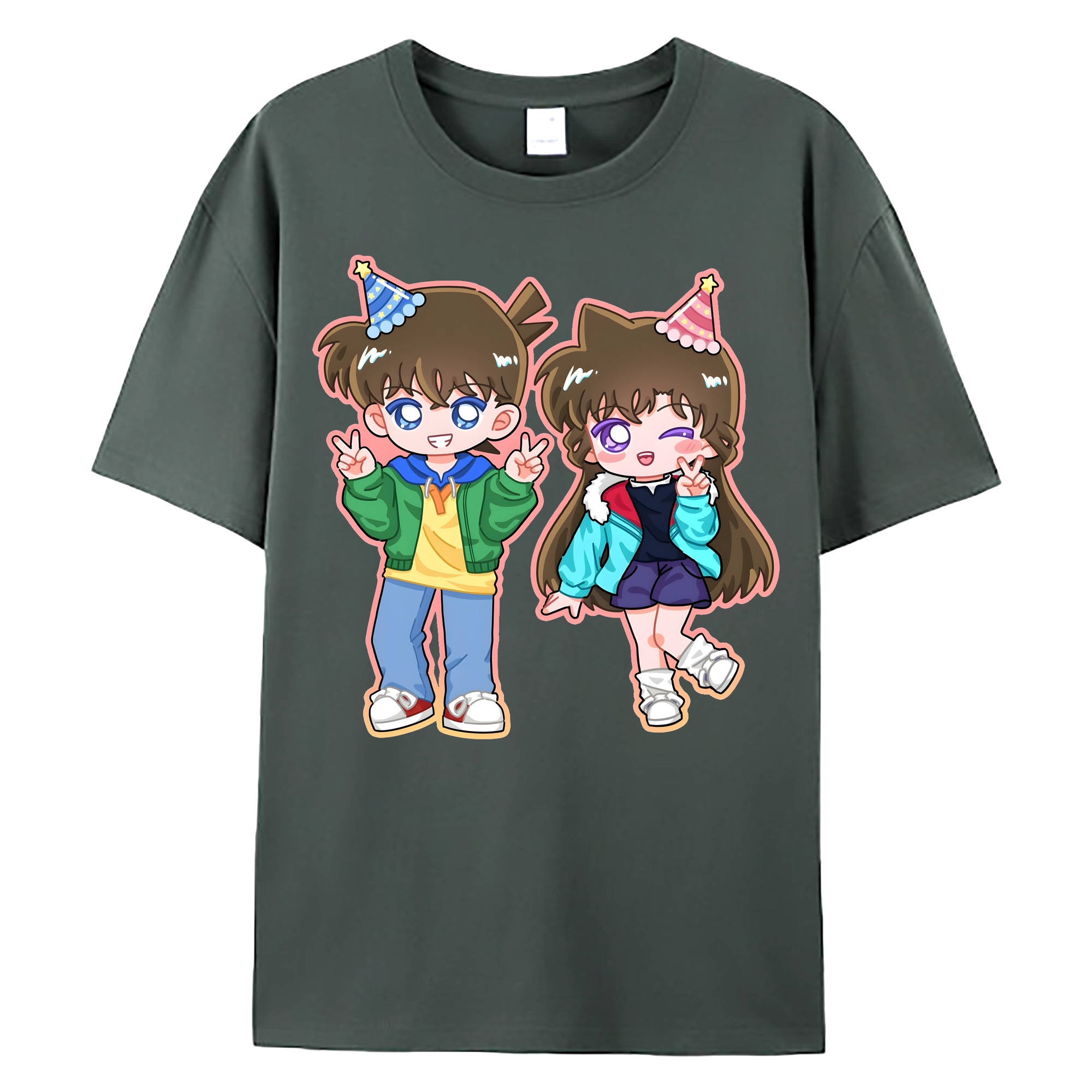 （画像用） 名探偵コナン 毛利 蘭 もうり らん、モーリ ラン Detective Conan Rachel Moore 綿100％ メンズ半袖Tシャツ｜肌触りやわらか＆通気性